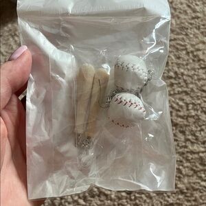 Baseball earrings mix & match Set with Bat and Ball